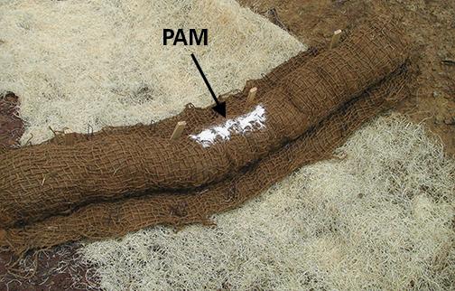 Photo of addition of granular PAM.